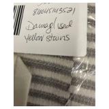 Textured King Duvet Cover, 100 Percent Cotton, Gray White Stripe - Damage/Used