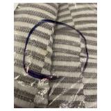 Textured King Duvet Cover, 100 Percent Cotton, Gray White Stripe - Damage/Used
