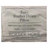 Bokser Home Euro Feather Down Pillow 26x26in