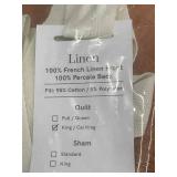 King/Cal King Linen Quilt Bokser Home - Used with Stains