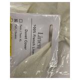 Full/Queen White 100 Percent French Linen Duvet Cover