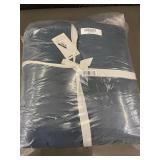 French Linen Box Stitch Quilt - Full/Queen, Baltic Blue