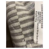 King/Cal King Cotton Textured Stripe Duvet Cover