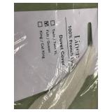 Full/Queen 100 Percent French Linen Duvet Cover - Sage Green