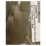 French Linen and Cotton Full/Queen Duvet Cover Set, Moss, As-Is