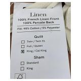 French Linen Box Stitch Quilt King/Cal King - Clay