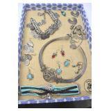 Lot of Fashion Jewelry - Silver Tone Coin Jewelry and Beaded Bracelets Lot of Fashion Jewelry - Silver Tone Coin Jewelry and Beaded Bracelets