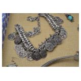 Lot of Fashion Jewelry - Silver Tone Coin Jewelry and Beaded Bracelets Lot of Fashion Jewelry - Silver Tone Coin Jewelry and Beaded Bracelets