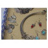 Lot of Fashion Jewelry - Silver Tone Coin Jewelry and Beaded Bracelets Lot of Fashion Jewelry - Silver Tone Coin Jewelry and Beaded Bracelets
