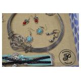 Lot of Fashion Jewelry - Silver Tone Coin Jewelry and Beaded Bracelets Lot of Fashion Jewelry - Silver Tone Coin Jewelry and Beaded Bracelets