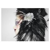 Unique Creations Feathered Wall Art Mask Pair, Handmade Unique Creations Feathered Wall Art Mask Pair, Handmade