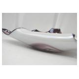 Hand-Blown Art Glass Centerpiece Bowl, Mauve & White, 17 Inch Hand-Blown Art Glass Centerpiece Bowl, Mauve & White, 17 Inch
