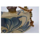 Japanese Stoneware Canteen with Rope Handle Signed Japanese Stoneware Canteen with Rope Handle Signed