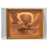 Framed Copper Relief Wall Art with Ducks, 16 x 13 in. Framed Copper Relief Wall Art with Ducks, 16 x 13 in.