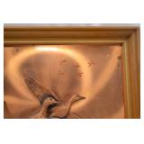 Framed Copper Relief Wall Art with Ducks, 16 x 13 in. Framed Copper Relief Wall Art with Ducks, 16 x 13 in.