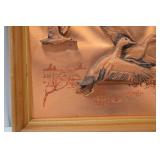 Framed Copper Relief Wall Art with Ducks, 16 x 13 in. Framed Copper Relief Wall Art with Ducks, 16 x 13 in.