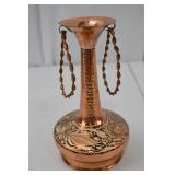 Turkish Hand-Hammered Copper Vase with Ornate Floral Design Turkish Hand-Hammered Copper Vase with Ornate Floral Design