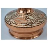 Turkish Hand-Hammered Copper Vase with Ornate Floral Design Turkish Hand-Hammered Copper Vase with Ornate Floral Design