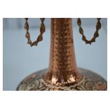 Turkish Hand-Hammered Copper Vase with Ornate Floral Design Turkish Hand-Hammered Copper Vase with Ornate Floral Design