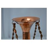 Turkish Hand-Hammered Copper Vase with Ornate Floral Design Turkish Hand-Hammered Copper Vase with Ornate Floral Design