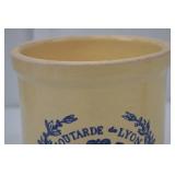 Antique Moutarde de Lyon Stoneware Mustard Crock, 1/2 Gal Antique Moutarde de Lyon Stoneware Mustard Crock, 1/2 Gal