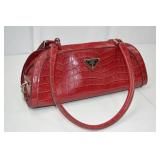 Prada Red Croc-Embossed Leather Handbag - Unauthenticated Prada Red Croc-Embossed Leather Handbag - Unauthenticated