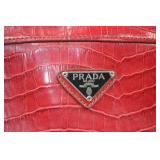Prada Red Croc-Embossed Leather Handbag - Unauthenticated Prada Red Croc-Embossed Leather Handbag - Unauthenticated