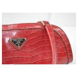 Prada Red Croc-Embossed Leather Handbag - Unauthenticated Prada Red Croc-Embossed Leather Handbag - Unauthenticated