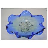 Cobalt Blue Art Glass Decorative Bowl, 12 Inch Cobalt Blue Art Glass Decorative Bowl, 12 Inch