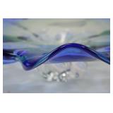 Cobalt Blue Art Glass Decorative Bowl, 12 Inch Cobalt Blue Art Glass Decorative Bowl, 12 Inch