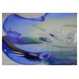 Cobalt Blue Art Glass Decorative Bowl, 12 Inch Cobalt Blue Art Glass Decorative Bowl, 12 Inch
