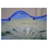 Cobalt Blue Art Glass Decorative Bowl, 12 Inch Cobalt Blue Art Glass Decorative Bowl, 12 Inch