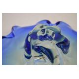 Cobalt Blue Art Glass Decorative Bowl, 12 Inch Cobalt Blue Art Glass Decorative Bowl, 12 Inch