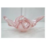 Pink Murano Handmade Art Glass Centerpiece Bowl Pink Murano Handmade Art Glass Centerpiece Bowl