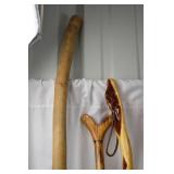 Lot of 8 Handcrafted Wooden Walking Sticks and Canes Lot of 8 Handcrafted Wooden Walking Sticks and Canes
