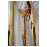 Lot of 8 Handcrafted Wooden Walking Sticks and Canes Lot of 8 Handcrafted Wooden Walking Sticks and Canes