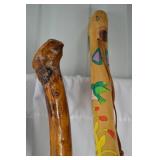 Lot of 8 Handcrafted Wooden Walking Sticks and Canes Lot of 8 Handcrafted Wooden Walking Sticks and Canes