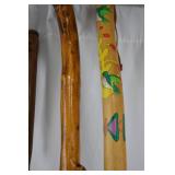 Lot of 8 Handcrafted Wooden Walking Sticks and Canes Lot of 8 Handcrafted Wooden Walking Sticks and Canes