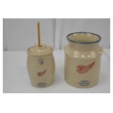 Red Wing Stoneware Butter Churn and Crock Pair Red Wing Stoneware Butter Churn and Crock Pair