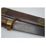 Antique Military Sword Bayonet with Scabbard, 18 Inch Antique Military Sword Bayonet with Scabbard, 18 Inch