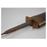 Antique Military Sword Bayonet with Scabbard, 18 Inch Antique Military Sword Bayonet with Scabbard, 18 Inch