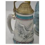 Vintage Collector Beer Stein Lot with Automotive and Wildlife Themes Vintage Collector Beer Stein Lot with Automotive and Wildlife Themes