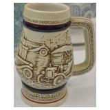 Vintage Collector Beer Stein Lot with Automotive and Wildlife Themes Vintage Collector Beer Stein Lot with Automotive and Wildlife Themes