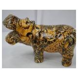 Safari Print Ceramic Hippo Home Decor Figurine 10 x 6 in Safari Print Ceramic Hippo Home Decor Figurine 10 x 6 in