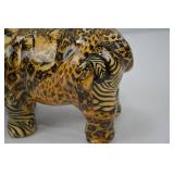 Safari Print Ceramic Hippo Home Decor Figurine 10 x 6 in Safari Print Ceramic Hippo Home Decor Figurine 10 x 6 in