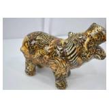 Safari Print Ceramic Hippo Home Decor Figurine 10 x 6 in Safari Print Ceramic Hippo Home Decor Figurine 10 x 6 in