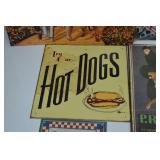 Assorted Vintage-Style Tin Advertising and Movie Signs Assorted Vintage-Style Tin Advertising and Movie Signs