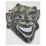 Vintage Patinated Ceramic Comedy Mask Wall Hanging Vintage Patinated Ceramic Comedy Mask Wall Hanging