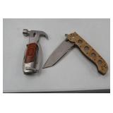 CRKT folding knife & Sheffield multi-tool hammer CRKT folding knife & Sheffield multi-tool hammer