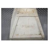 Vintage Bennett Manufacturing Co. Metal Push-Top Trash Bin